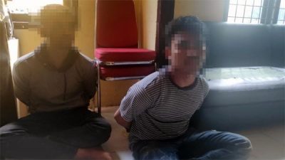 Kedapatan membawa narkoba jenis sabu, Dua pemuda asal Provinsi Riau diringkus Polres Tanjab Barat. SELOKO.ID/Istimewa.