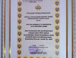 IJTI Jambi Terima Piagam Perhargaan dari Kapolda