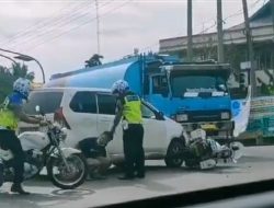 Motor Polisi di Sarolangun Ditabrak