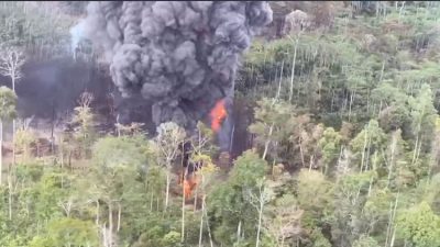 Karhutla akibat ledakan sumur minyak. (Foto: istimewa)