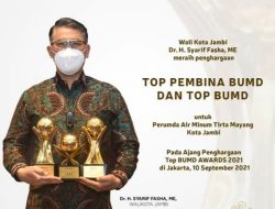 Top BUMD Awards 2021, Pemkot Jambi Borong 3 Penghargaan