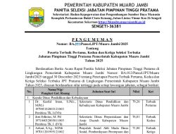 Lelang Jabatan Kadis Pendidikan Muaro Jambi, Dr. Kasful Iman Raih Nilai Tertinggi