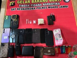 Gerebek Desa Pematang Pulai, Satresnarkoba Polres Muaro Jambi Ringkus 7 Terduga Pengedar Sabu