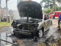 Mobil Ford Ranger di Muaro Jambi Terbakar, Diduga Akibat Korsleting Listrik
