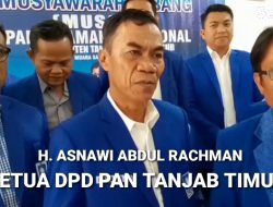 Pimpin DPD PAN Tanjab Timur, Asnawi Langsung Tancap Gas Targetkan Menang Pemilu 2029