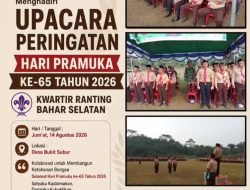 Dukung Pembentukan Karakter Generasi Muda, Kapolsek Bahar Selatan Hadiri Upacara Hari Pramuka ke-65