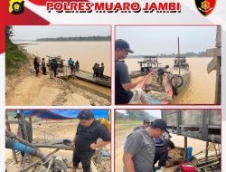 Gercep! Satreskrim Polres Muaro Jambi Tindak Tegas Penambangan Emas Tanpa Izin di Sungai Batanghari