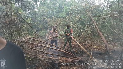 Tim Gabungan Padamkan Karhutla Lahan Gambut di Area SUTET Tanjab Timur